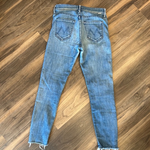 MOTHER Blue Frayed Hem Jeans - Picture 2 of 6